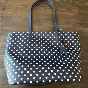 Kate Spade navy polka dot tote. NWOT.